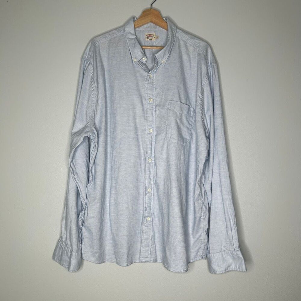 Faherty button-down light blue long-sleeve shirt